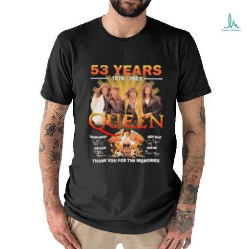 Queen band 53 years 1970 2023 thank you for the memories shirt