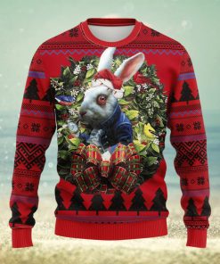 Rabbit Wearing Coat Alice In Wonderland Noel Mc Thanksgiving Women Mens Ugly Christmas Sweater