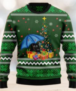 Rain With Love Black Cat Ugly Christmas Sweaters