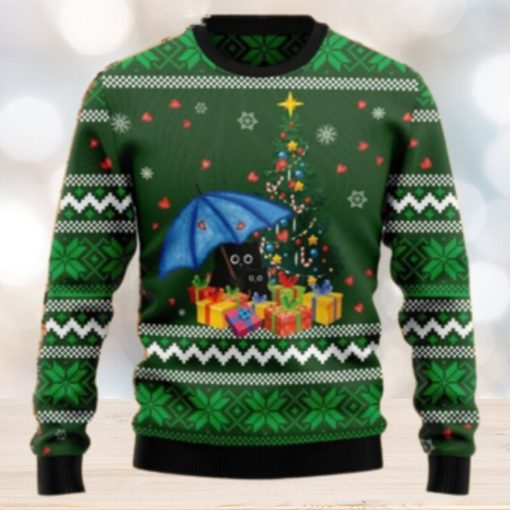 Rain With Love Black Cat Ugly Christmas Sweaters