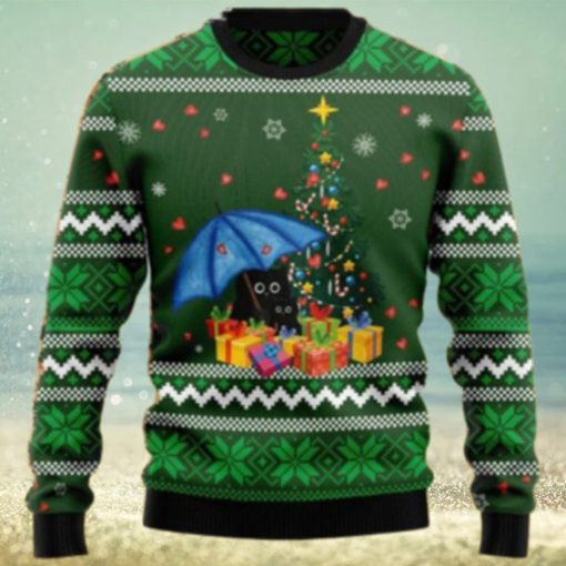 Rain With Love Black Cat Ugly Christmas Sweaters