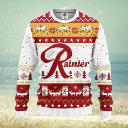 Rainier Beer Merry Xmas Gifts AOP Print Christmas Ugly Sweater For Men Women