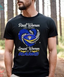 Real Women Love Football Smart Women Love Los Angeles Rams Heart Diamond 2023 Shirt