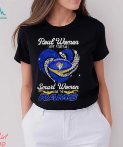 Real Women Love Football Smart Women Love Los Angeles Rams Heart Diamond 2023 Shirt