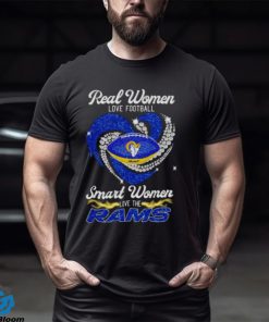 Real Women Love Football Smart Women Love Los Angeles Rams Heart Diamond 2023 Shirt