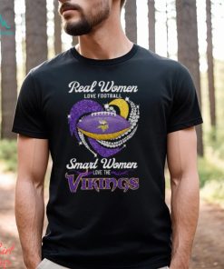 Real Women Love Football Smart Women Love Minnesota Vikings Heart Diamond  2023 Shirt - Limotees
