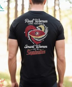 Real Women Love Football Smart Women Love The Florida State Seminoles Diamond Heart 2023 Shirt