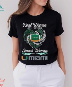 Real Women Love Football Smart Women Love Umiami Hurricanes Heart Diamond 2023 Shirt