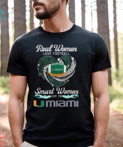 Real Women Love Football Smart Women Love Umiami Hurricanes Heart Diamond 2023 Shirt