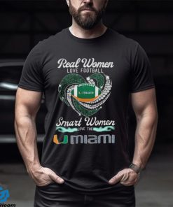 Real Women Love Football Smart Women Love Umiami Hurricanes Heart Diamond 2023 Shirt