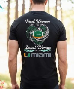 Real Women Love Football Smart Women Love Umiami Hurricanes Heart Diamond 2023 Shirt