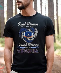 Real Women Love Football Smart Women Love Virginia Cavaliers Heart Diamond 2023 Shirt