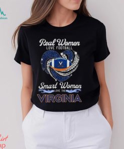 Real Women Love Football Smart Women Love Virginia Cavaliers Heart Diamond 2023 Shirt