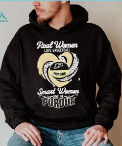 Real women love basketball smart women love the purdue boilermaker heart diamond T shirts