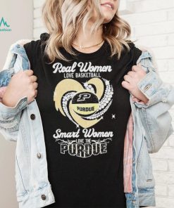 Real women love basketball smart women love the purdue boilermaker heart diamond T shirts