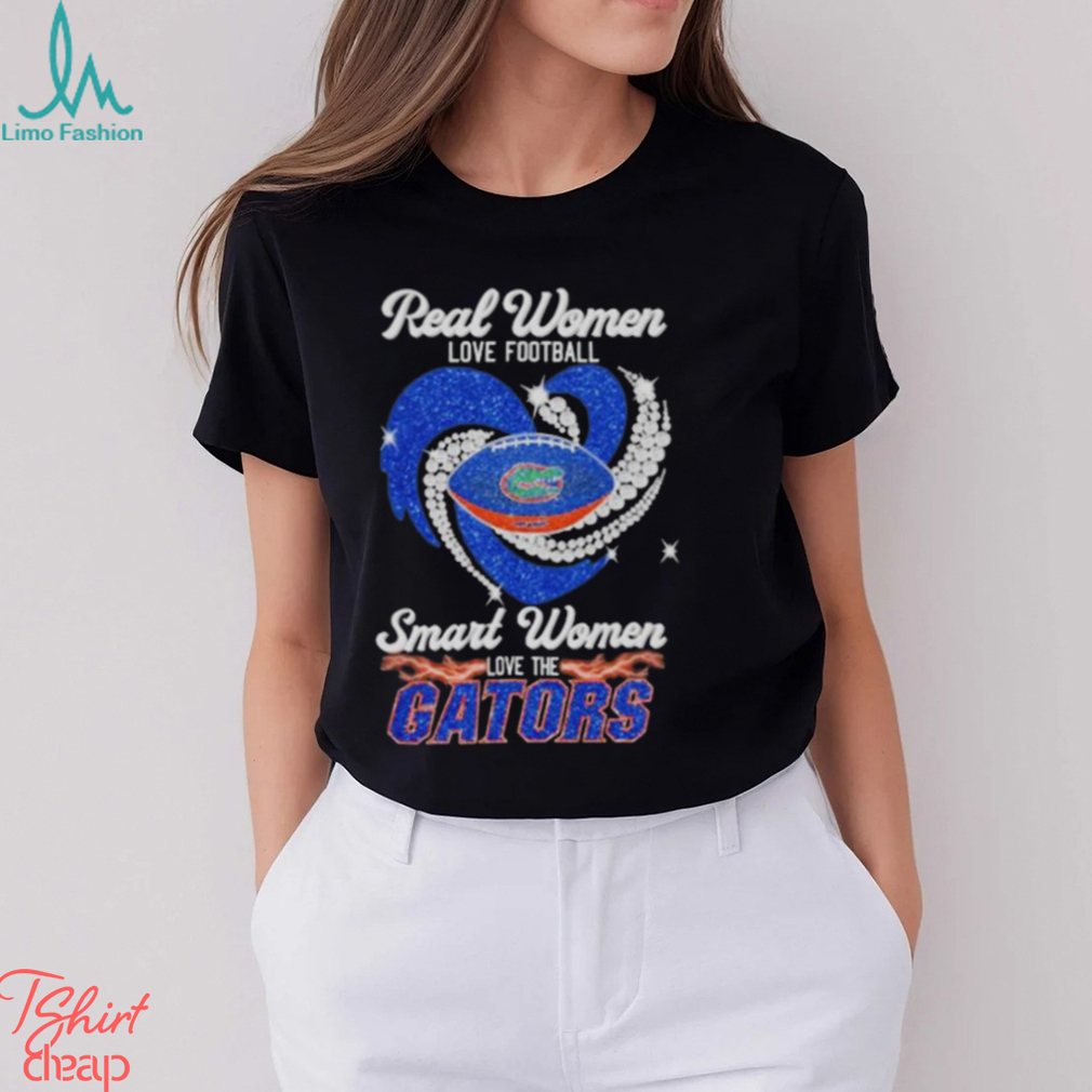 Real women love football smart women love the Florida Gators heart diamond  logo shirt - Limotees