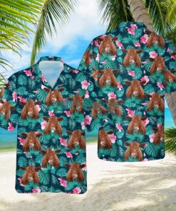 Red Angus Blue Floral Summer 3D Hawaiian Shirt