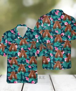 Red Angus Blue Floral Summer 3D Hawaiian Shirt