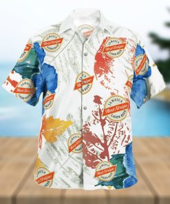 Red Stripe Beer Hawaiian Shirt Summer Gift