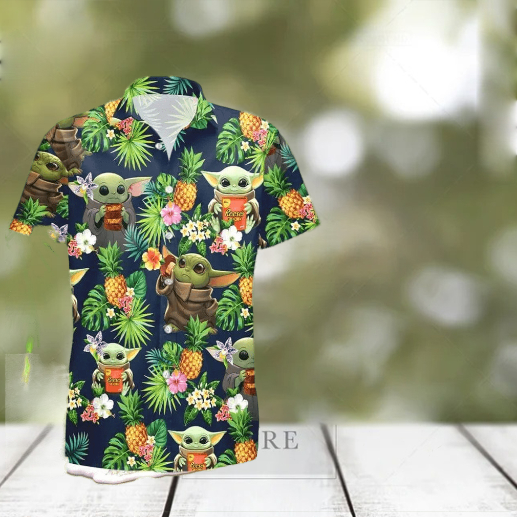 Orioles Hawaiian Shirt Baby Yoda Tropical Flower Baltimore Orioles