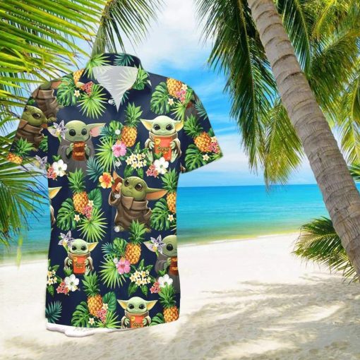 Reese’s Baby Yoda Tropical Flowery Hawaiian Shirt And Shorts Gift Hawaiian Tropical Beach