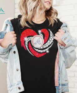 Heart Bling Shirt With Baseball Rhinestone Baseball Top LA 