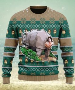 Rhino Giving Birth Ugly Christmas Sweater Christmas Gift For Men And Women