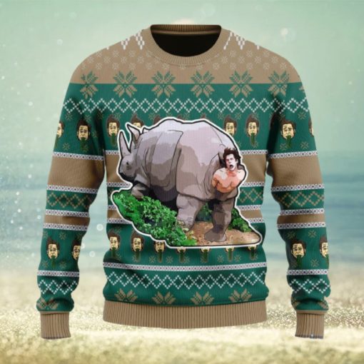 Rhino Giving Birth Ugly Christmas Sweater Christmas Gift For Men And Women