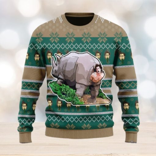 Rhino Giving Birth Ugly Christmas Sweater Christmas Gift For Men And Women