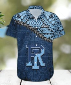 Rhode Island Rams 3D Hawaiian Shirt Grunge Polynesian TattooNCAA Summer Beach hawaiian shirt