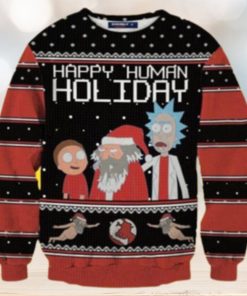 Rick And Morty Ugly Christmas Sweaters Happy Human Holiday