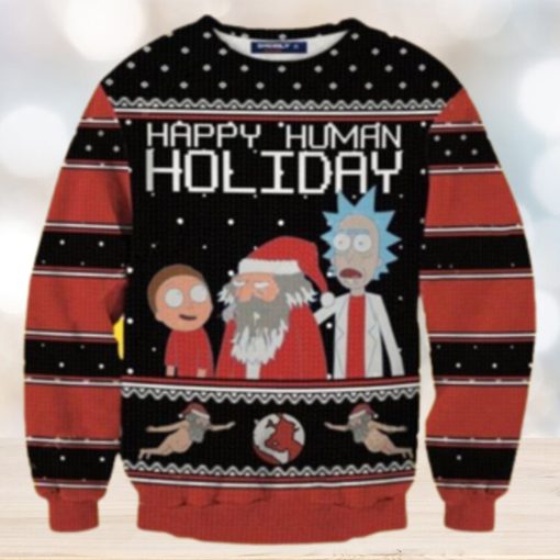 Rick And Morty Ugly Christmas Sweaters Happy Human Holiday