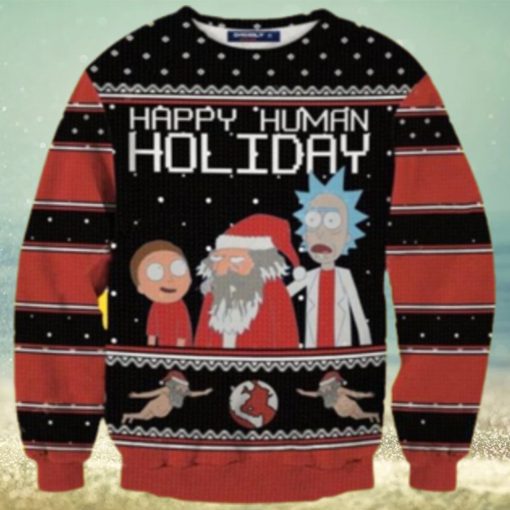 Rick And Morty Ugly Christmas Sweaters Happy Human Holiday