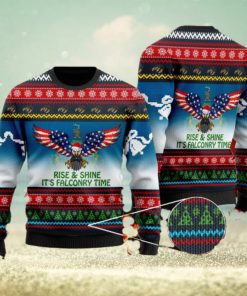 Rise And Shine It’s Falconry Time Vermont Eagle Christmas Xmas Sweater