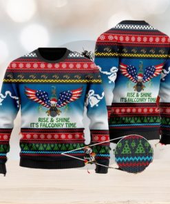 Rise And Shine It’s Falconry Time Vermont Eagle Christmas Xmas Sweater