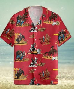 Rodeo Pattern Horse Racing Hawaiian Shirt