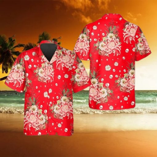 Rose Flower Skull Hawaiian Shirt This Trends Summer Beach hawaiian shirt