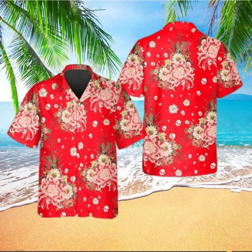 Rose Flower Skull Hawaiian Shirt This Trends Summer Beach hawaiian shirt