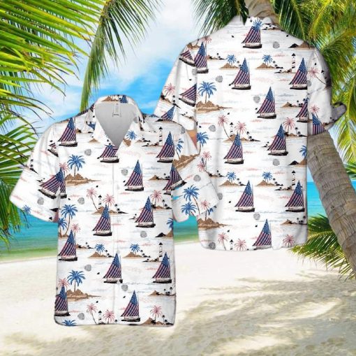 Sailboat Usa 4th Of July Hawaiian Shirt