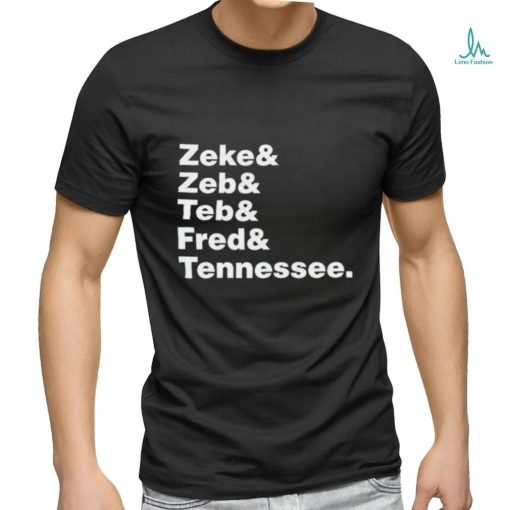 Sam Carter wearing Zeke Zeb Ted Fred Tennessee shirt