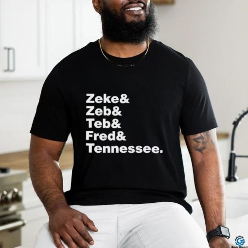 Sam Carter wearing Zeke Zeb Ted Fred Tennessee shirt