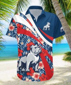 Samford Bulldogs 3D Hawaiian Shirt Hibiscus Sport Style NCAA Summer Beach hawaiian shirt