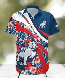 Samford Bulldogs 3D Hawaiian Shirt Hibiscus Sport Style NCAA Summer Beach hawaiian shirt