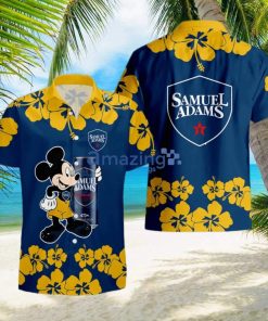 Samuel Adams Funny Mickey Mouse Hibicus Flower Hawaiian Shirt