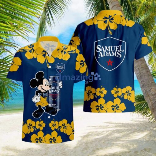 Samuel Adams Funny Mickey Mouse Hibicus Flower Hawaiian Shirt