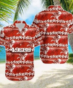 49ers Hawaiian Shirt White And Red Coconut Tree San Francisco