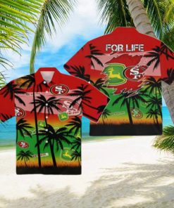 49ers Hawaiian Shirt White And Red Coconut Tree San Francisco