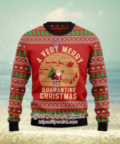 Santa A Very Merry Quarantine Christmas Ugly Christmas Sweater