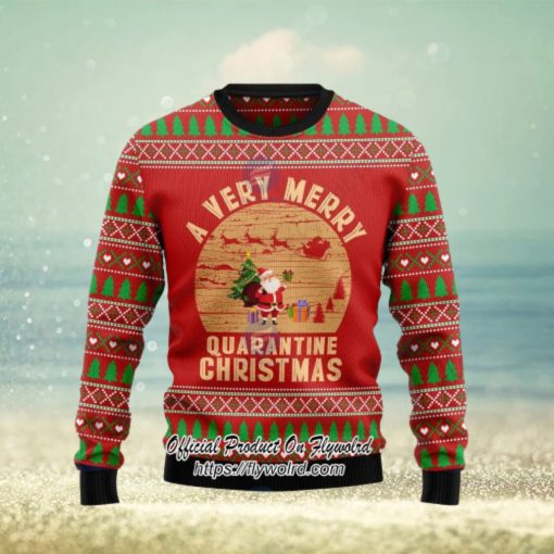 Santa A Very Merry Quarantine Christmas Ugly Christmas Sweater