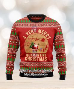 Santa A Very Merry Quarantine Christmas Ugly Christmas Sweater